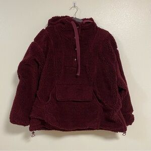 Free People Hoodie Women’s Size Medium Maroon FP Movement Run My Way Hoodie